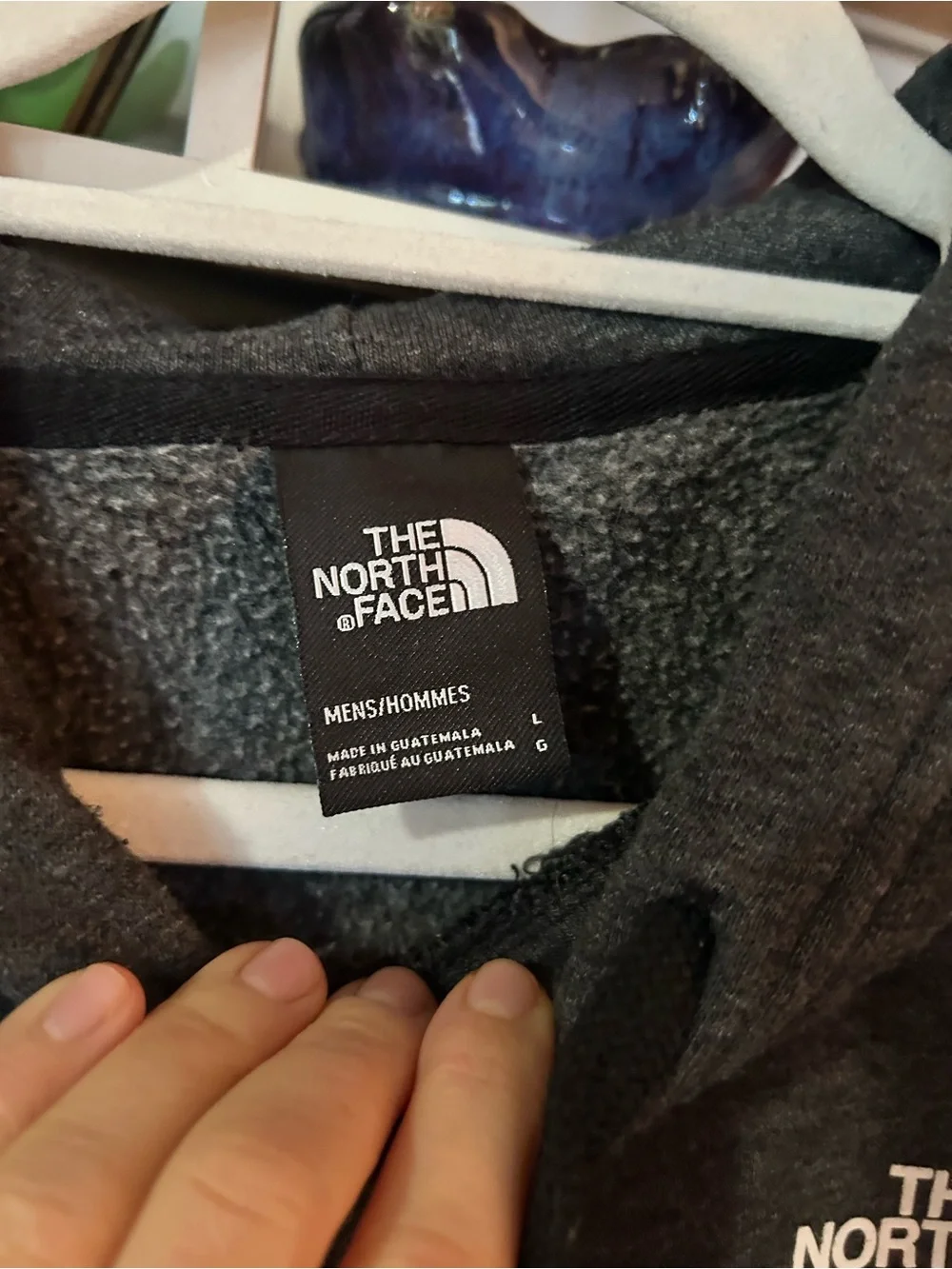 The North Face Men’s Large L Gray Grey Logo Hooded Sweatshirt